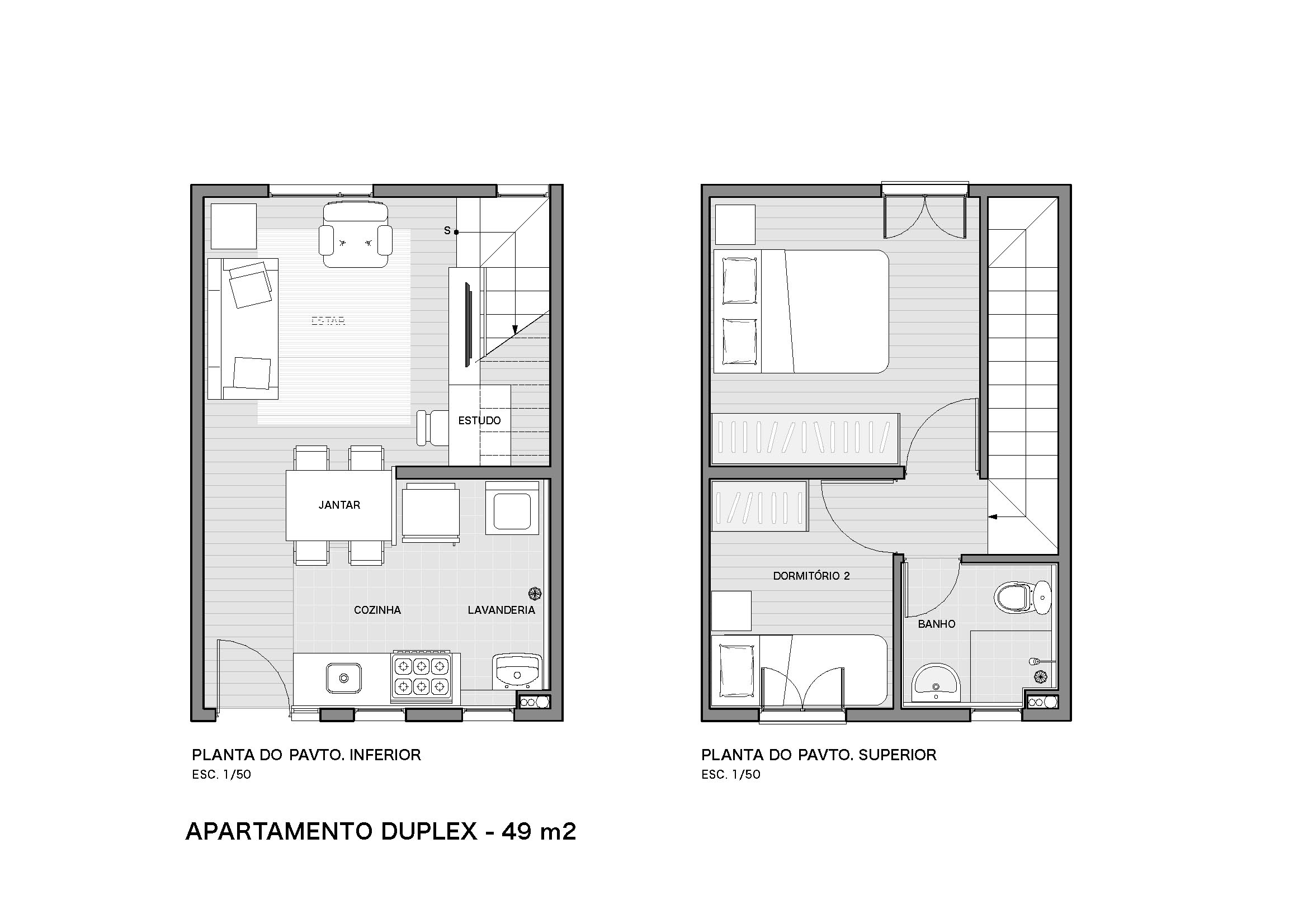 PessoaArquitetos_Sapé_Apto 49m2Duplex